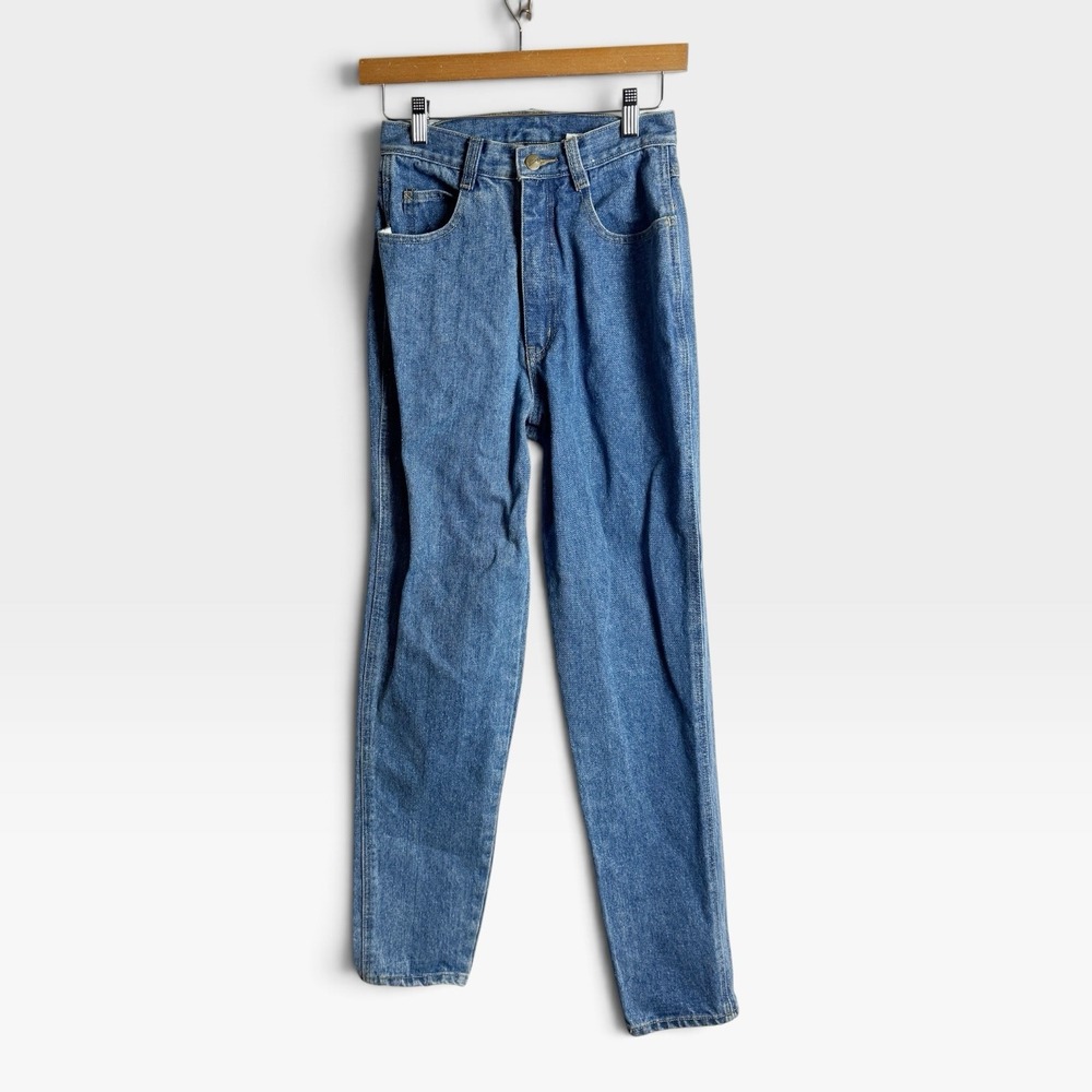 Mervyn's Bergamo Blue Mom Jeans Tapered Leg High Rise Sz 9 Vintage 100 Cotton